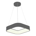 LED luster na sajli LED/30W/230V 3000K 45x45 cm sivo