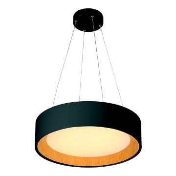 LED luster na sajli LED/30W/230V 3000K pr. 45 cm crno/hrast