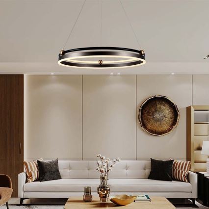 LED luster na sajli LED/30W/230V 3000K pr. 62 cm braon