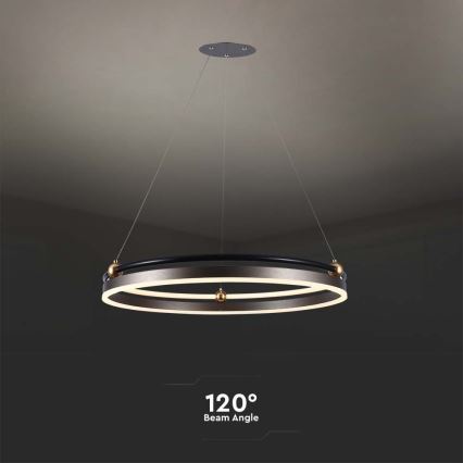LED luster na sajli LED/30W/230V 3000K pr. 62 cm braon
