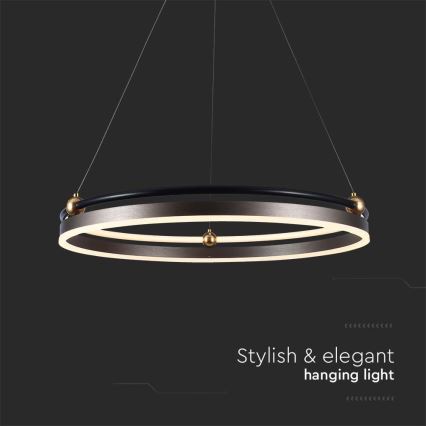 LED luster na sajli LED/30W/230V 3000K pr. 62 cm braon