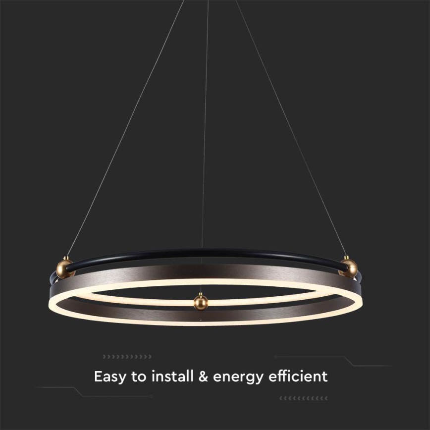LED luster na sajli LED/30W/230V 3000K pr. 62 cm braon