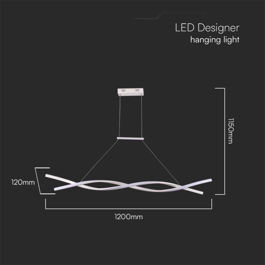 LED luster na sajli LED/30W/230V 4000K bela