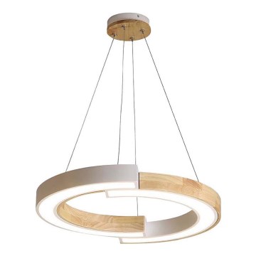 LED luster na sajli LED/32W/230V 3000K bela/drvo