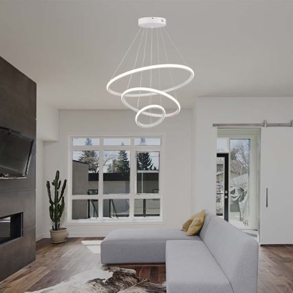 LED luster na sajli LED/32W/230V 3000K bela