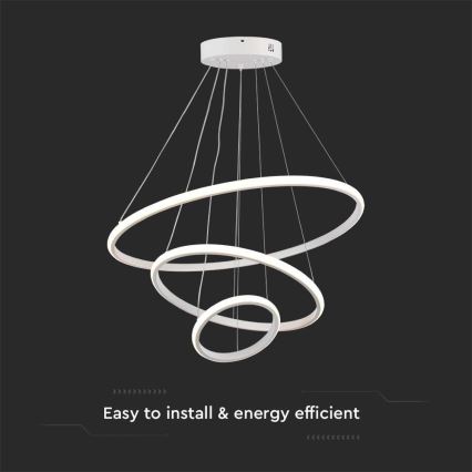 LED luster na sajli LED/32W/230V 3000K bela