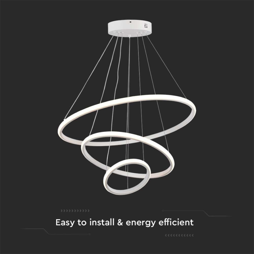 LED luster na sajli LED/32W/230V 3000K bela
