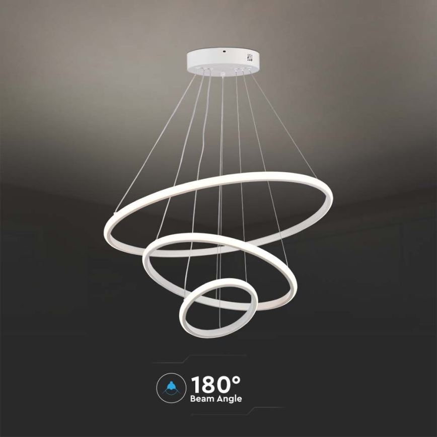 LED luster na sajli LED/32W/230V 3000K bela