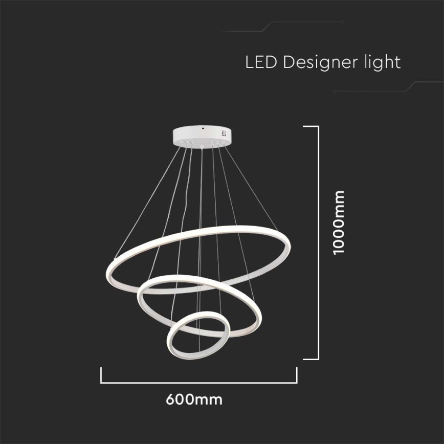 LED luster na sajli LED/32W/230V 3000K bela