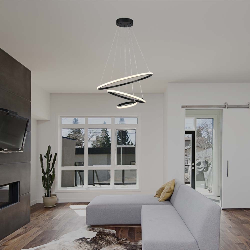 LED luster na sajli LED/32W/230V 3000K crno