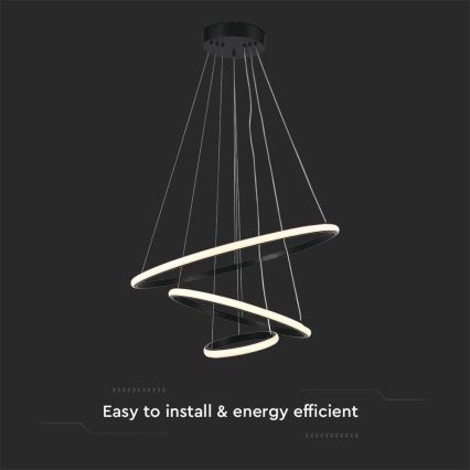 LED luster na sajli LED/32W/230V 3000K crno