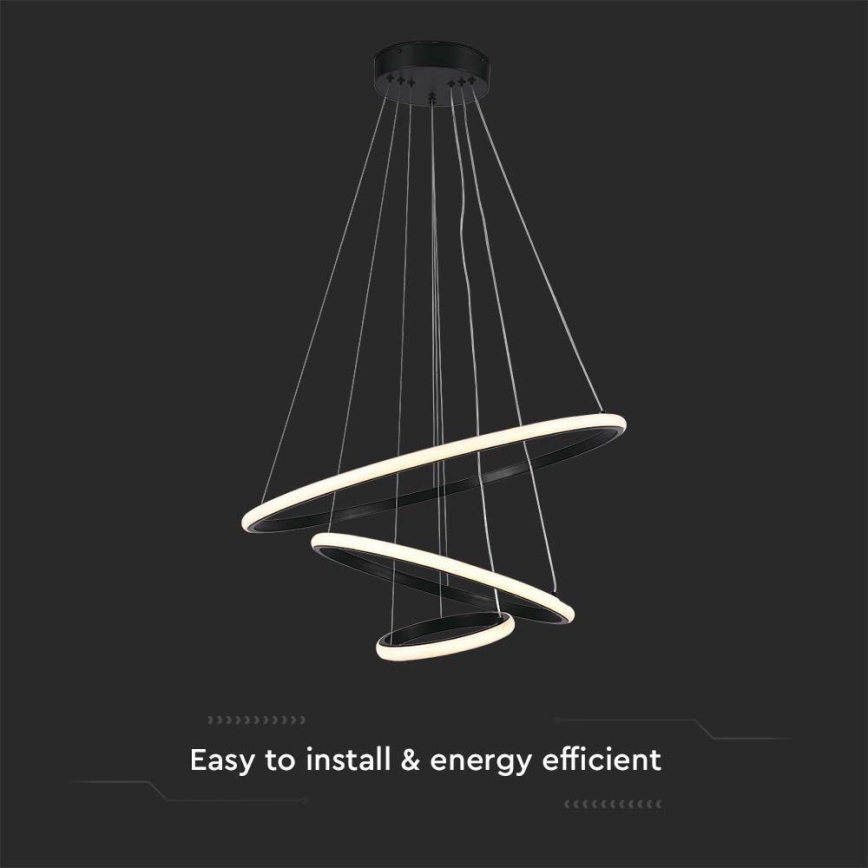 LED luster na sajli LED/32W/230V 3000K crno