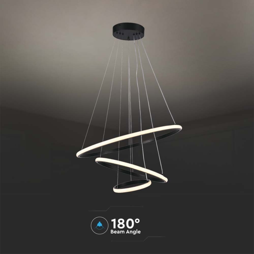 LED luster na sajli LED/32W/230V 3000K crno