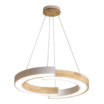 LED luster na sajli LED/32W/230V 4000K bela/drvo