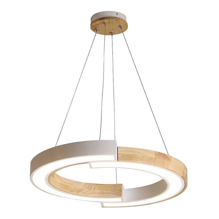 LED luster na sajli LED/32W/230V 4000K bela/drvo
