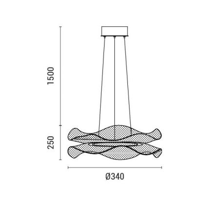 LED luster na sajli LED/34W/230V 3000K