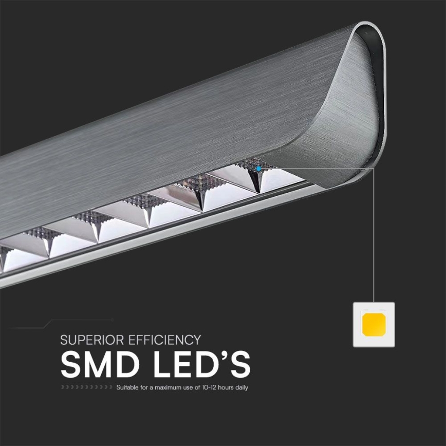 LED luster na sajli LED/36W/230V 3000/4000/6400K antracit