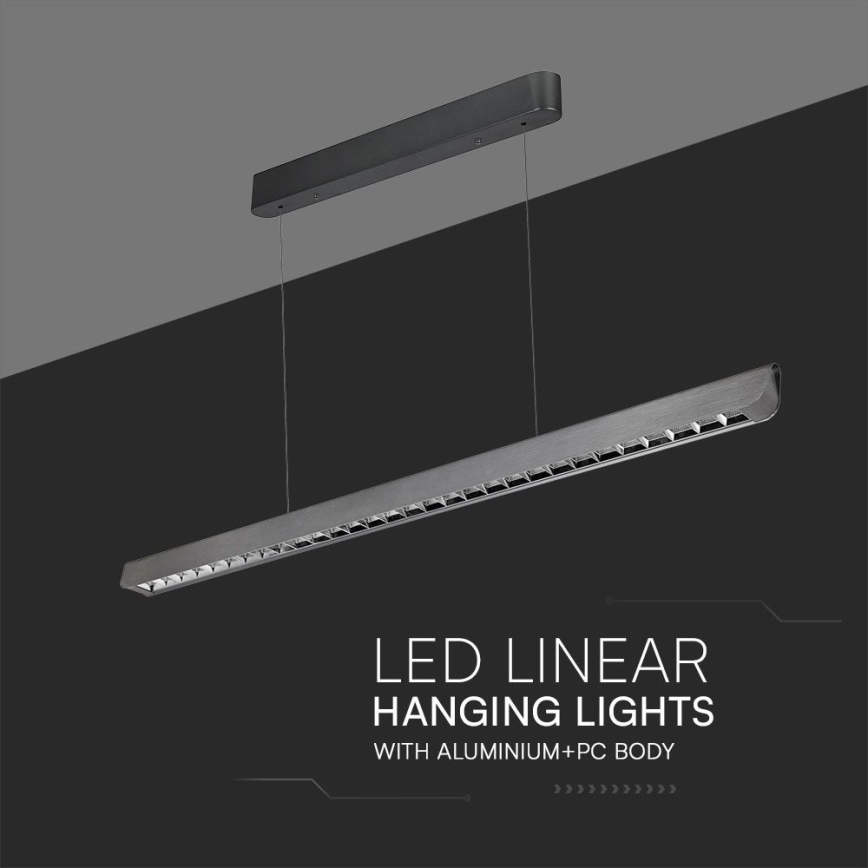 LED luster na sajli LED/36W/230V 3000/4000/6400K antracit