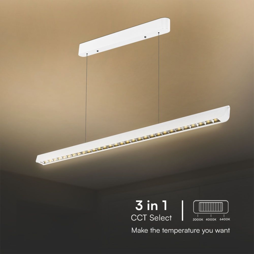 LED luster na sajli LED/36W/230V 3000/4000/6400K bela
