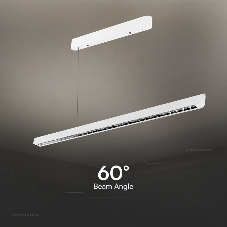 LED luster na sajli LED/36W/230V 3000/4000/6400K bela