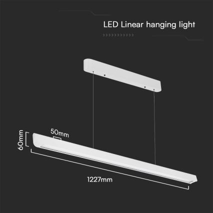 LED luster na sajli LED/36W/230V 3000/4000/6400K bela