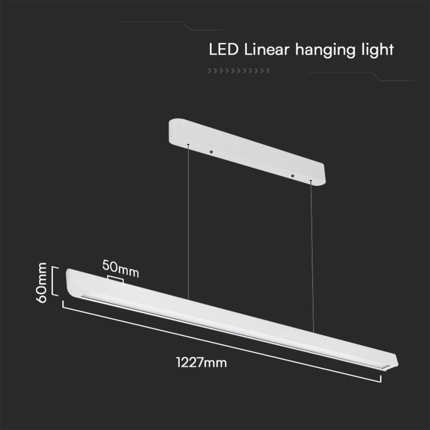 LED luster na sajli LED/36W/230V 3000/4000/6400K bela