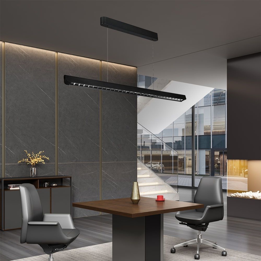 LED luster na sajli LED/36W/230V 3000/4000/6400K crno