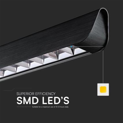 LED luster na sajli LED/36W/230V 3000/4000/6400K crno