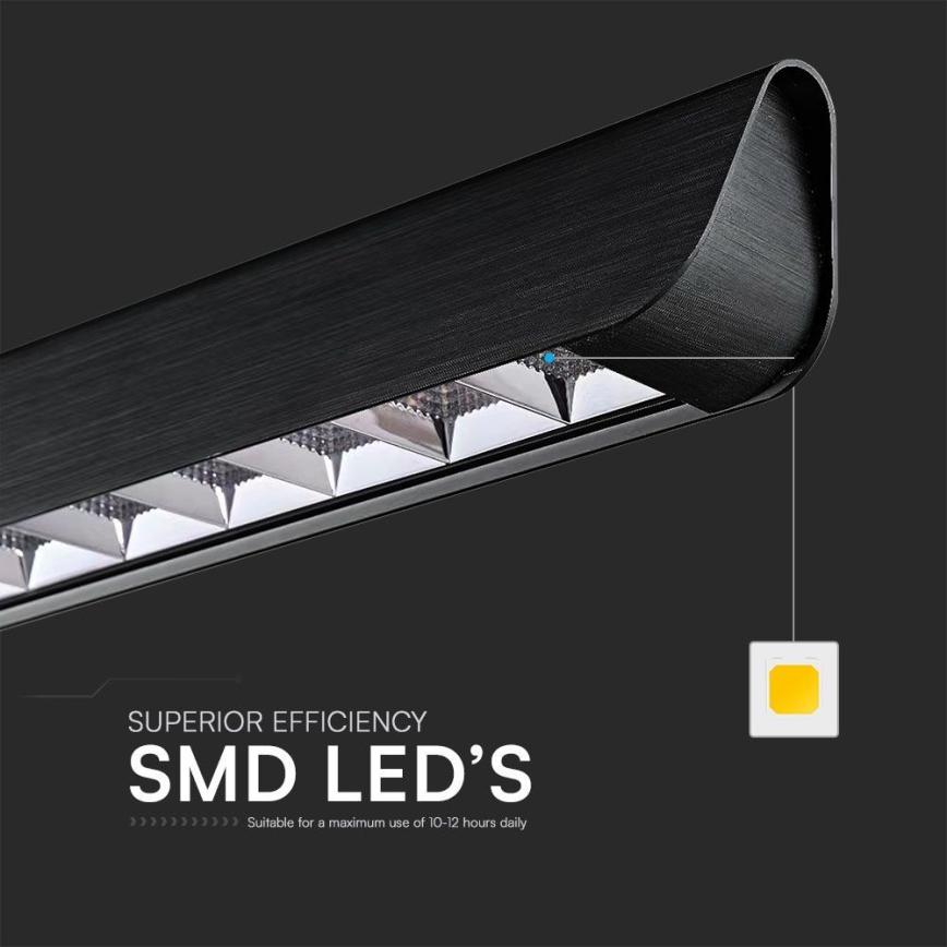 LED luster na sajli LED/36W/230V 3000/4000/6400K crno