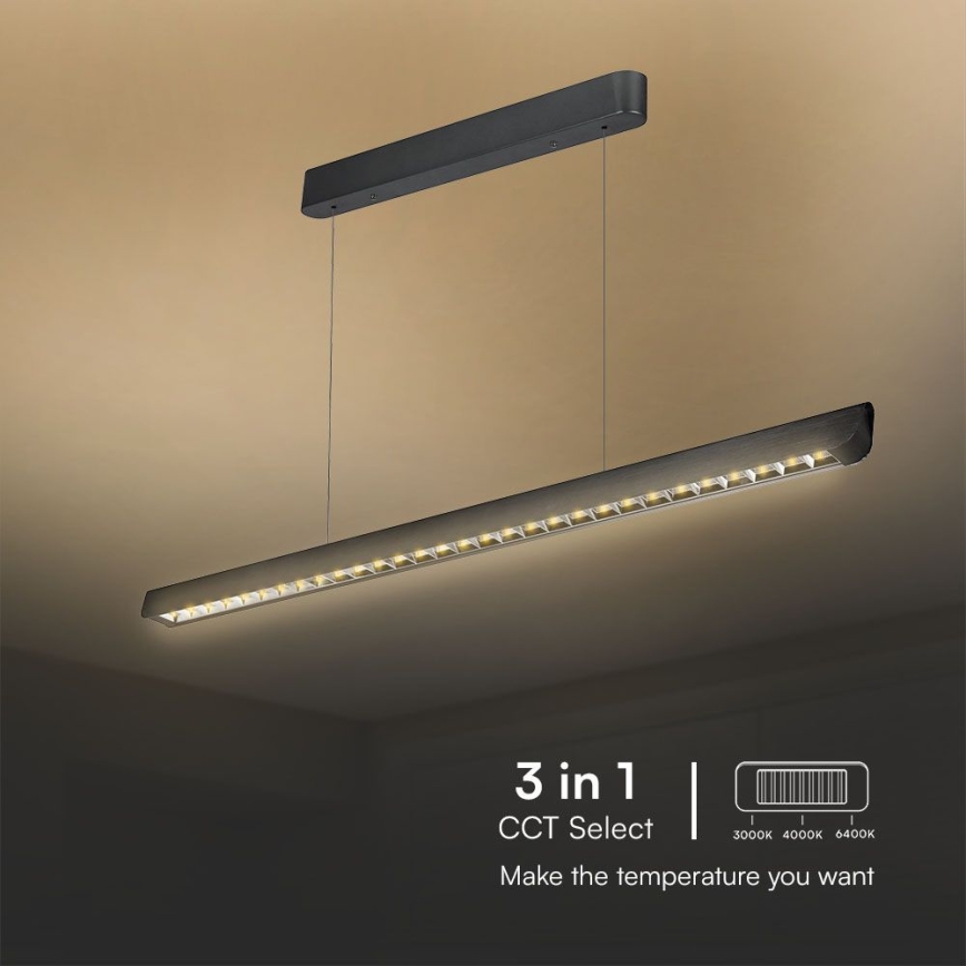 LED luster na sajli LED/36W/230V 3000/4000/6400K crno