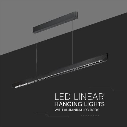 LED luster na sajli LED/36W/230V 3000/4000/6400K crno