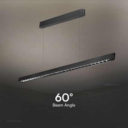 LED luster na sajli LED/36W/230V 3000/4000/6400K crno
