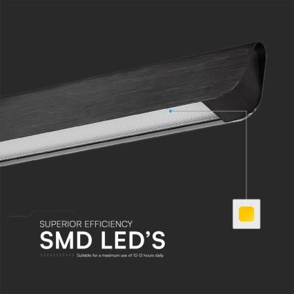LED luster na sajli LED/36W/230V 3000/4000/6400K crno