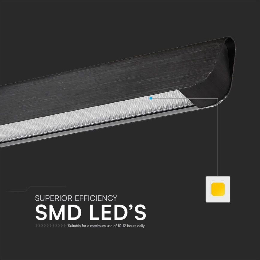LED luster na sajli LED/36W/230V 3000/4000/6400K crno