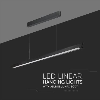 LED luster na sajli LED/36W/230V 3000/4000/6400K crno