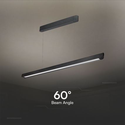 LED luster na sajli LED/36W/230V 3000/4000/6400K crno