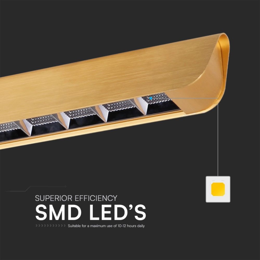 LED luster na sajli LED/36W/230V 3000/4000/6400K zlatna