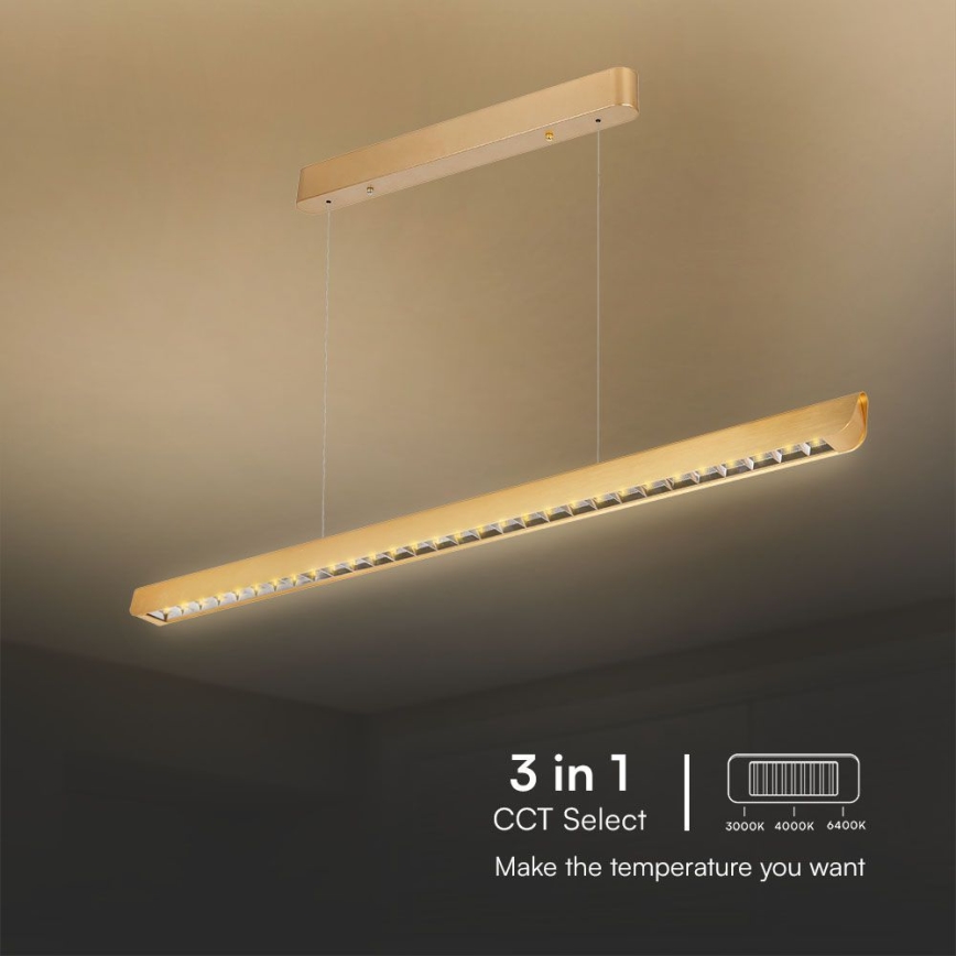 LED luster na sajli LED/36W/230V 3000/4000/6400K zlatna