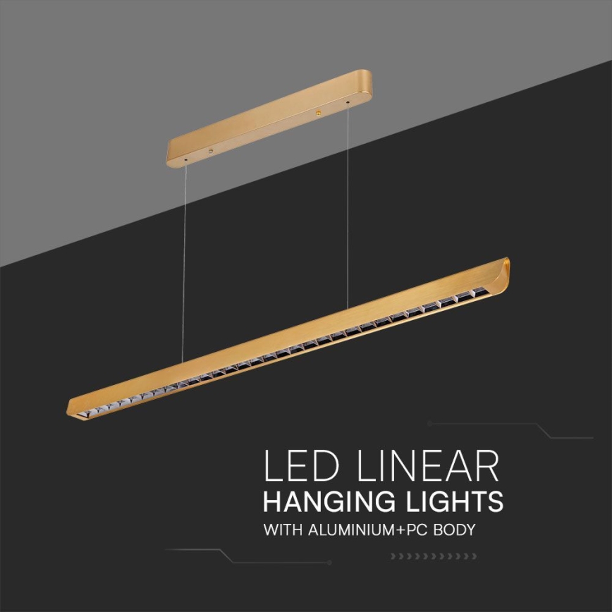 LED luster na sajli LED/36W/230V 3000/4000/6400K zlatna