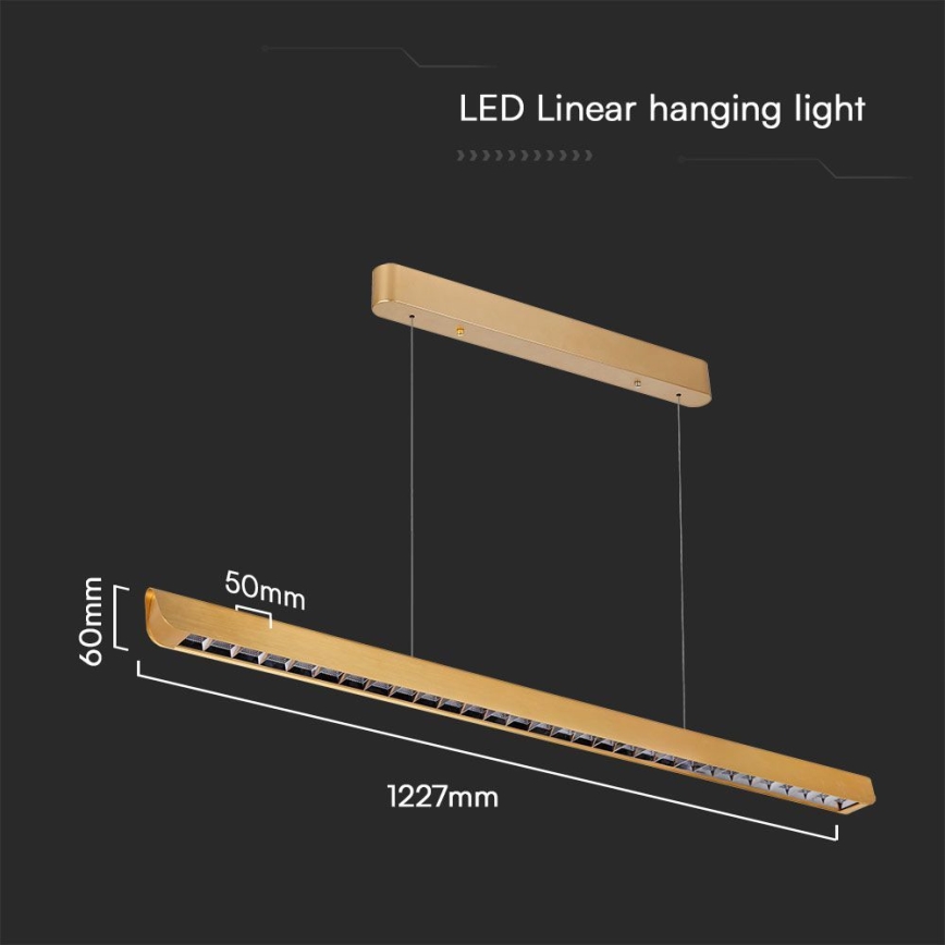 LED luster na sajli LED/36W/230V 3000/4000/6400K zlatna