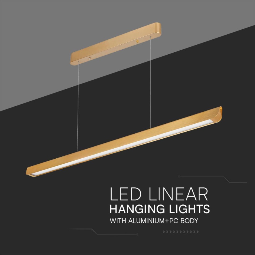 LED luster na sajli LED/36W/230V 3000/4000/6400K zlatna
