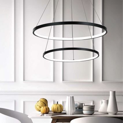 LED luster na sajli LED/37W/230V 3000K crno