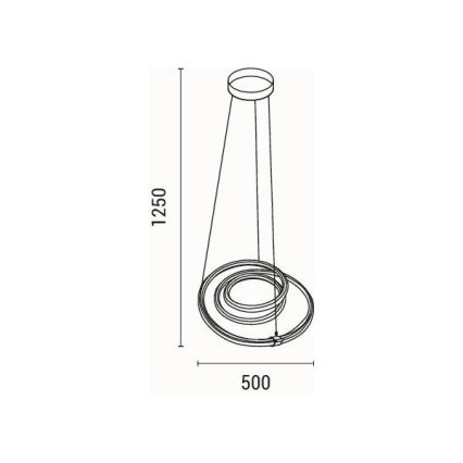 LED luster na sajli LED/38W/230V 3000K 50x50 cm