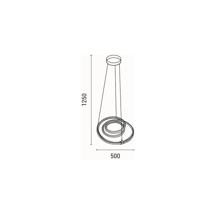 LED luster na sajli LED/38W/230V 3000K 50x50 cm