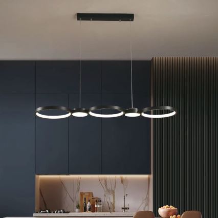 LED luster na sajli LED/38W/230V 4000K crno