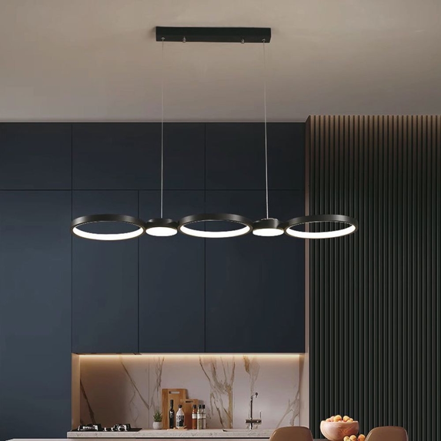 LED luster na sajli LED/38W/230V 4000K crno
