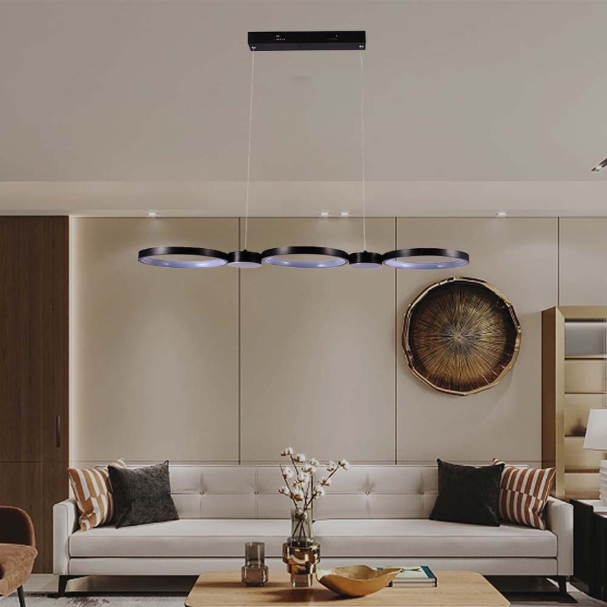 LED luster na sajli LED/38W/230V 4000K crno