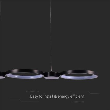 LED luster na sajli LED/38W/230V 4000K crno