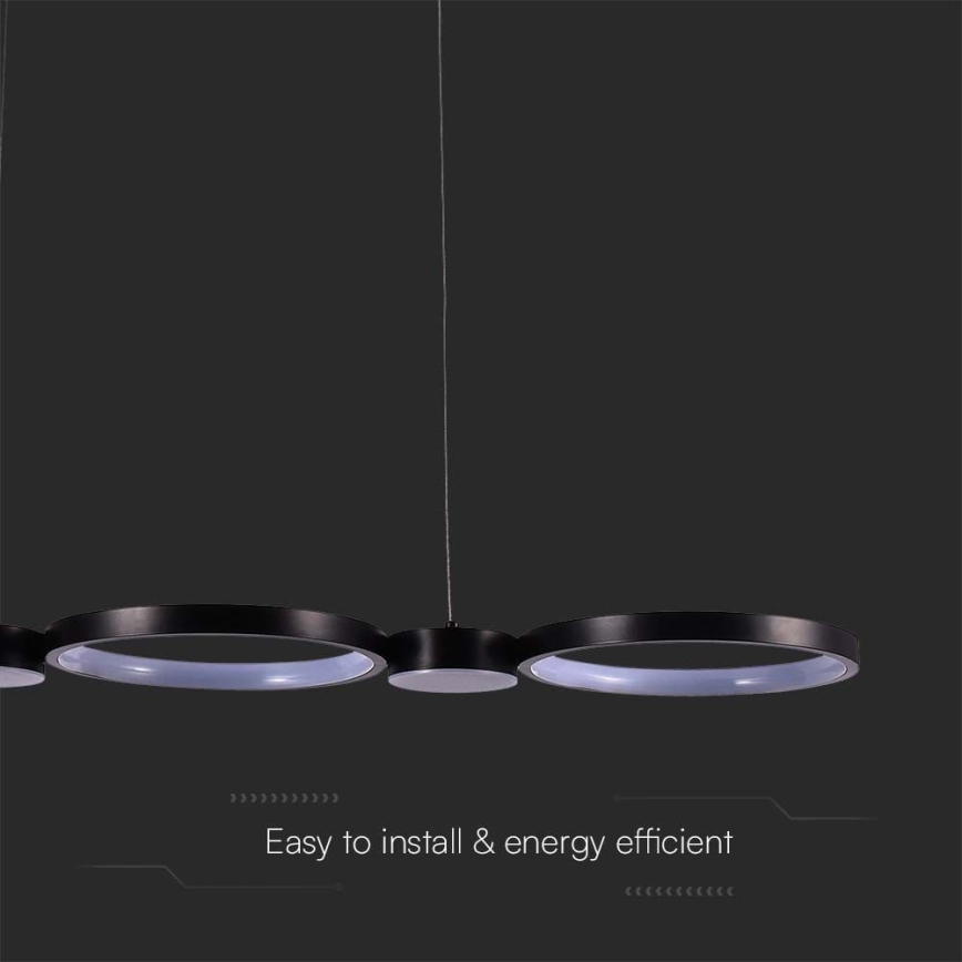 LED luster na sajli LED/38W/230V 4000K crno