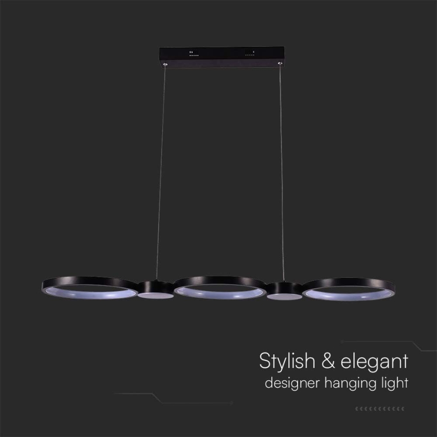 LED luster na sajli LED/38W/230V 4000K crno